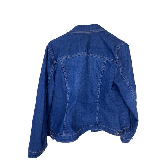 Christopher & Banks Denim Jean Jacket Women’s Petite Large Cotton Button Front - Picture 2 of 6